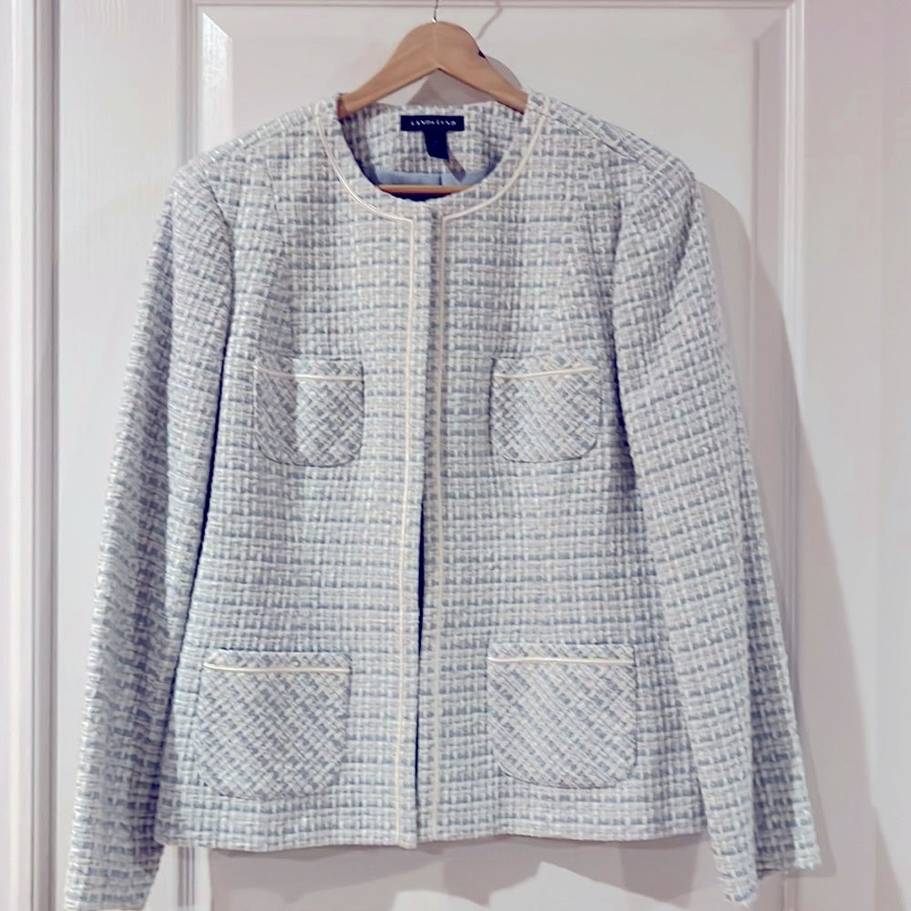 <NWOT> Lands’ End Tweed Open Blazer Jacket